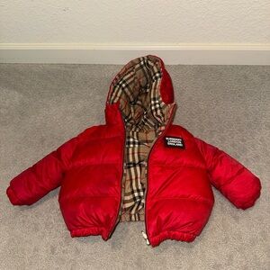 Burberry Red Kids Puffer Jacket